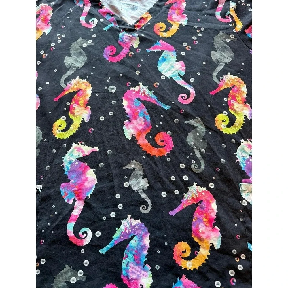 Butter Soft Originals Seahorse Scrubs Top 4X
